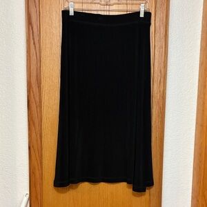 Chico's Travelers Classic Slinkly Black A-Line Skirt